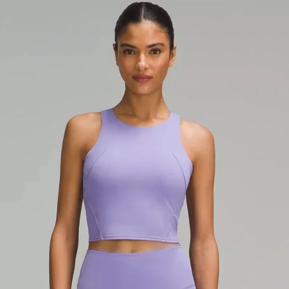 Lululemon Purple Sports Bra High Neck Racerback - slightly worn color